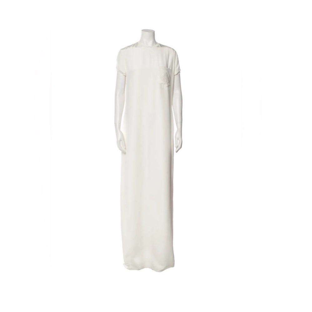 Ralph Lauren Purple Label | Silk Maxi Dress Embroidered Pocket Size 2 NWT